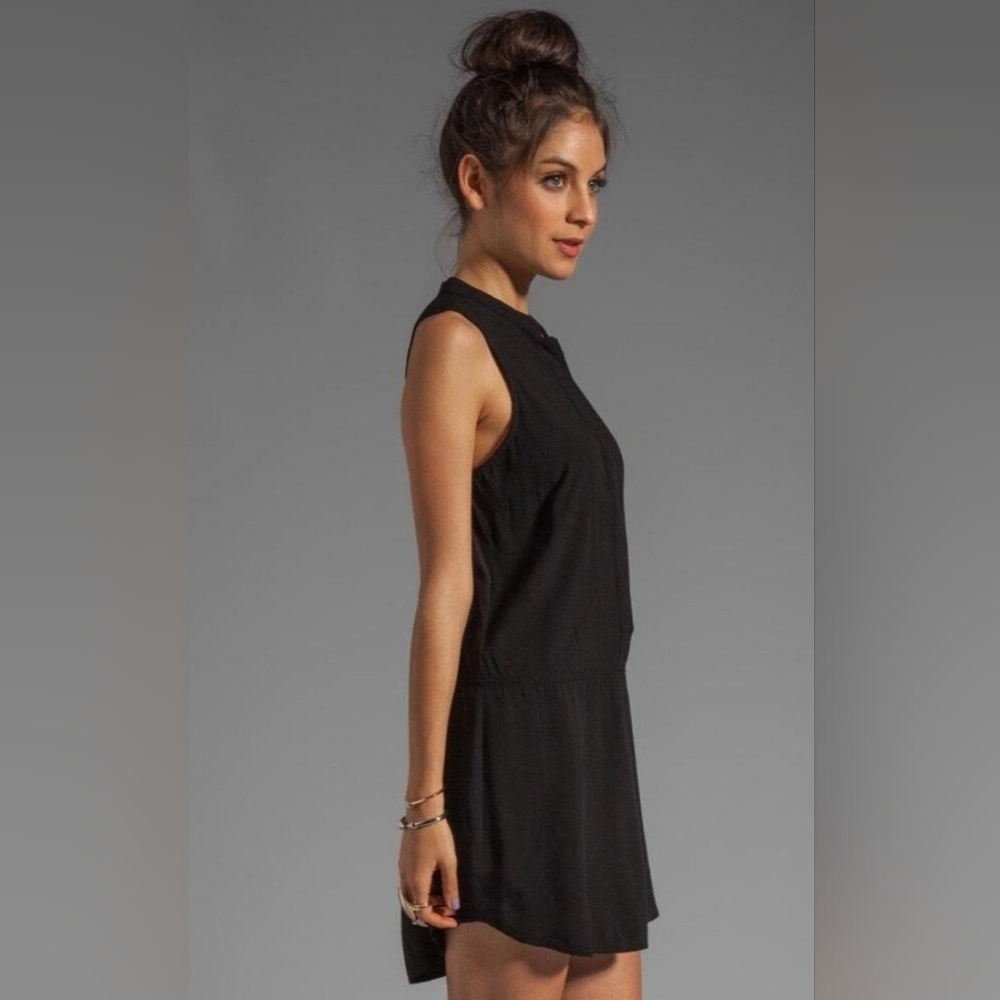 Splendid Women's Tank Dress Drawstring Waist Lined Skirt Black Sz Small